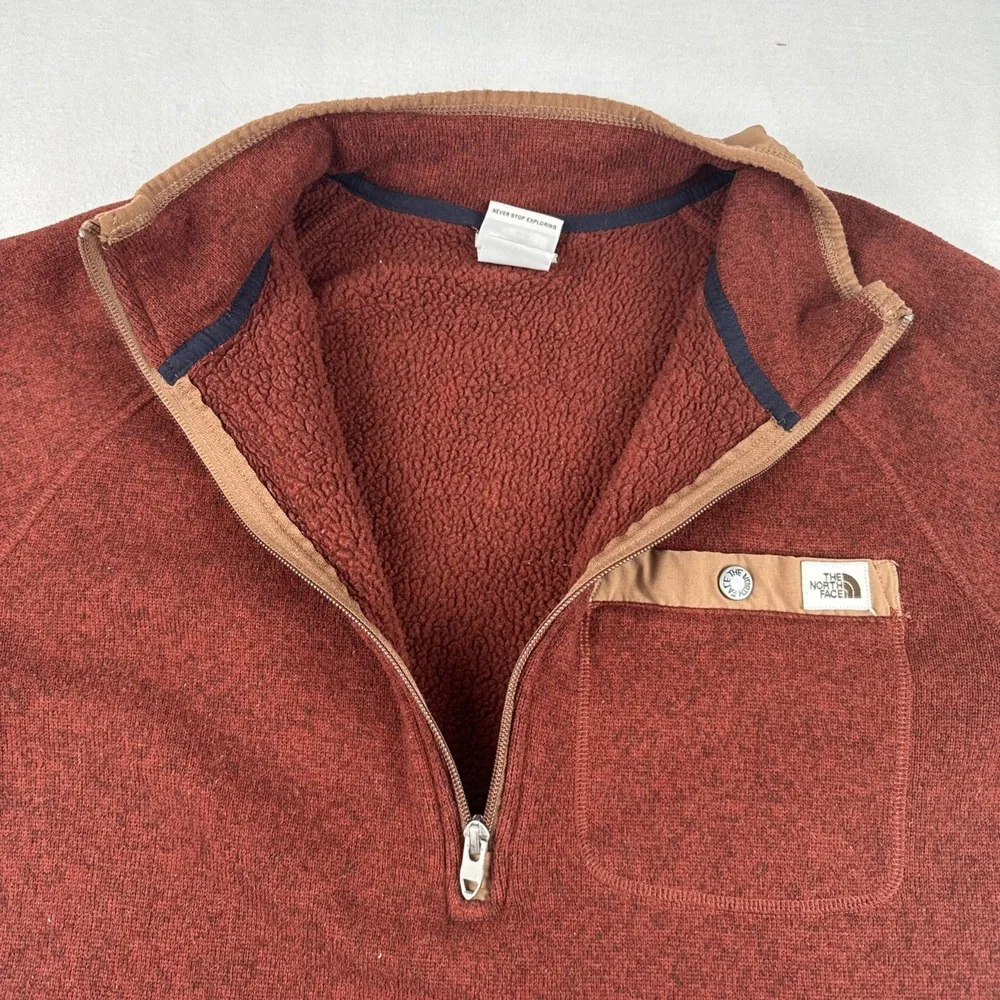 The North Face Gordon Lyons Mens Marbled Maroon 1/2 Zip Medium Pullover